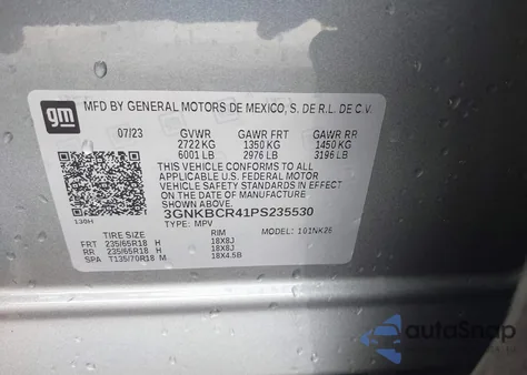 2023 Chevrolet Blazer Fwd 2Lt from USA, damaged, VIN 3GNKBCR41PS235530